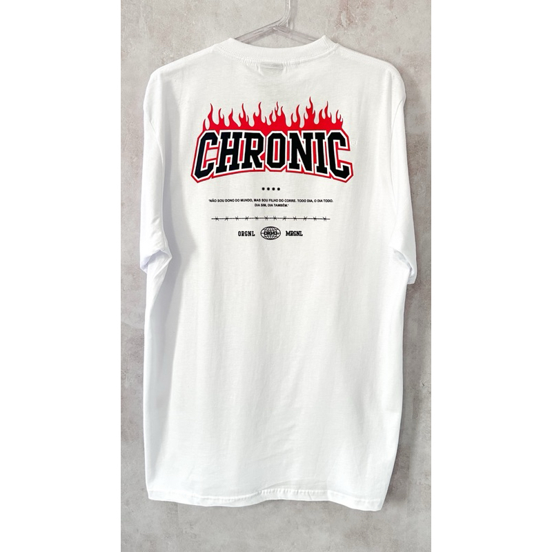 Camiseta Masculina Chronic Original “Flame” - Branca