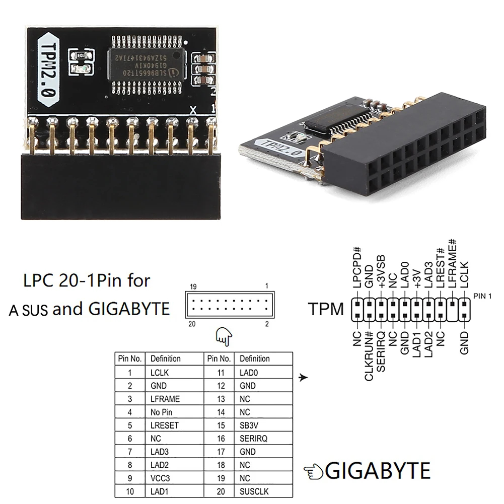 Modulo Di Protezione A 20pin Per ASUS TPM-L R2.0/Gigabyte GC - Foto 10