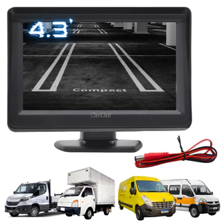 Tela Automotiva Lcd 4.3 Pol. Monitor P/ Câmera De Ré Tv Dvd