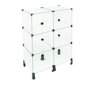Balcão Estante de Vidro 30x30 Modulado 30x30 6 Nichos