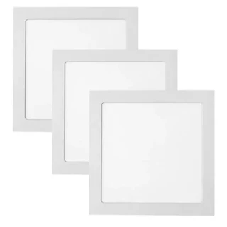 3 Luminária Plafon 18W Embutir Painel Led Quadrado Redondo Branco Frio Neutro Quente 6500k 4000k 3000k