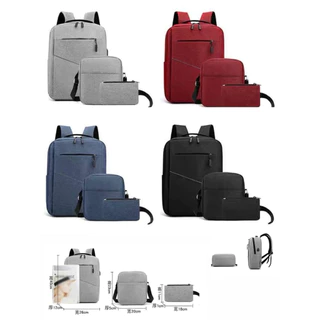Kit 3 Bolsas Mochila de Notebook Universitária/Escolar, Bolsa de Ombro e Bolsa Estojo (Grande, Média e Pequena)