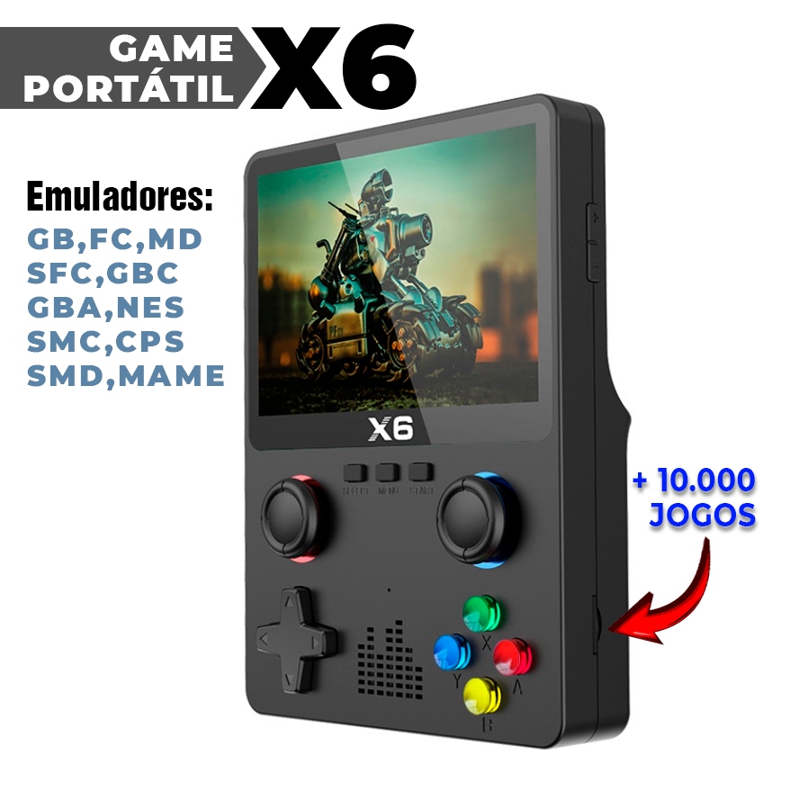 Vídeo Game Portátil X6 Retrô + 10.000 Jogos Clássico - Produto no ...