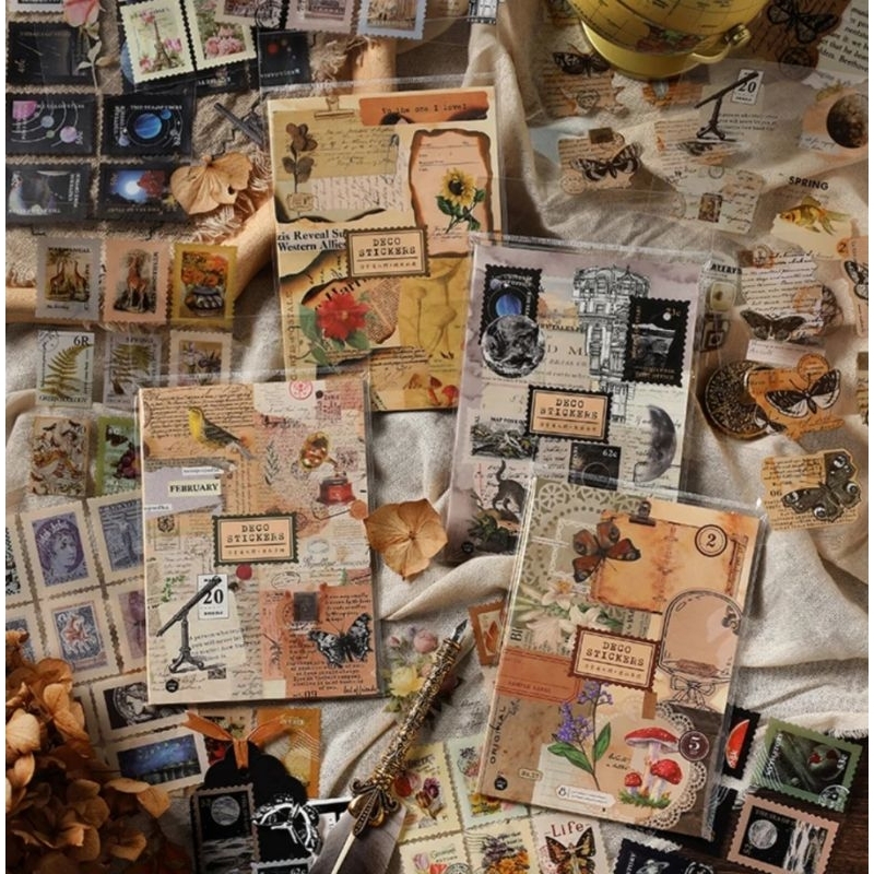 Livro de adesivos vintage Deco Stickers | Shopee Brasil