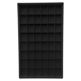 Expositor Em MDF Pintado em Preto Para Copos Shots Com 48 nichos e Com Tampa em Acrílico