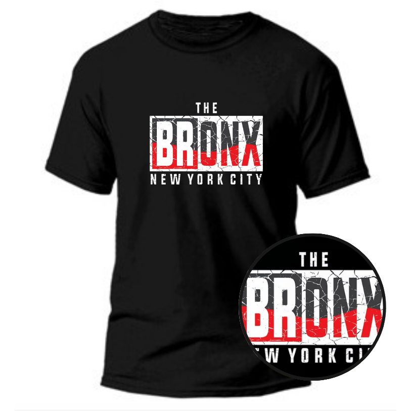 Camiseta Unissex Preta The Bronx New York City Estampa Desenho Algodão ...