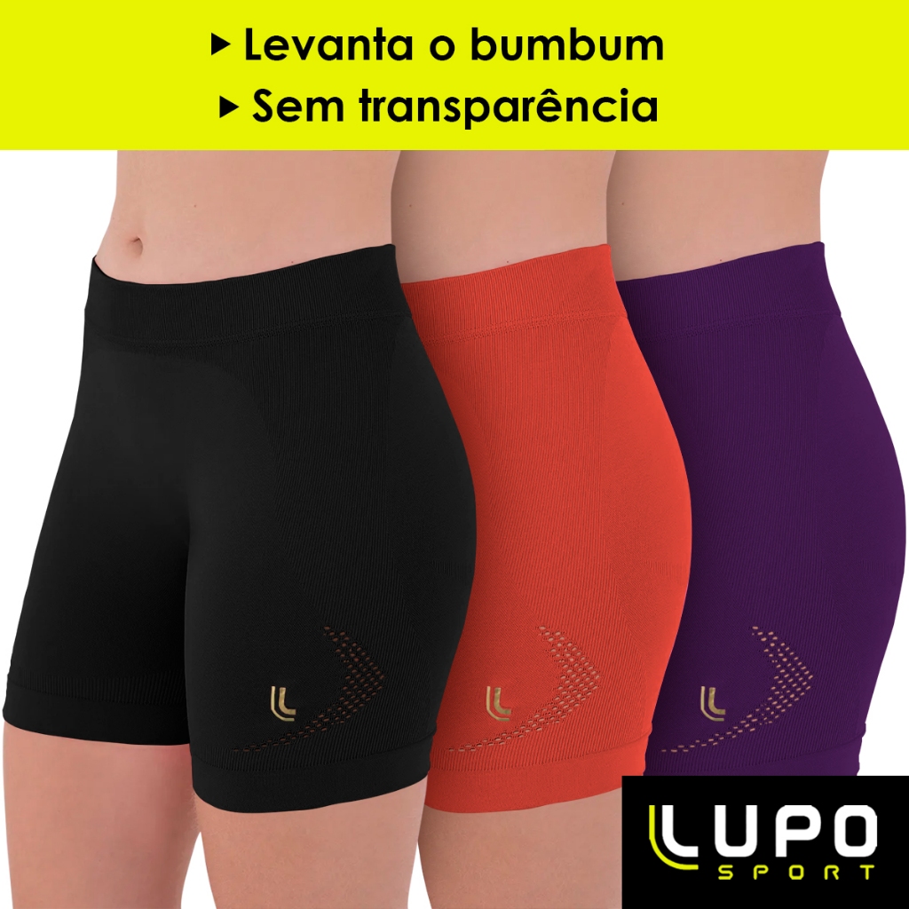 Kit Short Legging Feminino Lupo Attack Sport c/ 2 Peças Preto