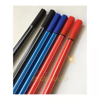 Kit 6 Canetas Ponta Fina 0.4 - Cores: 2 Pretas, 2 Azuis, 2 Vermelhas Escrita Desenho