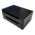 Organizador 2 Gavetas Preto Folha Sulfite A4 Base Monitor