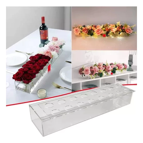 Suporte Recipiente De Flores Em Acrílico 40cm
