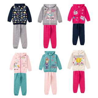Kit 4 Peças Moletom Feminino Infantil Conjunto Menina Inverno Manga Longa