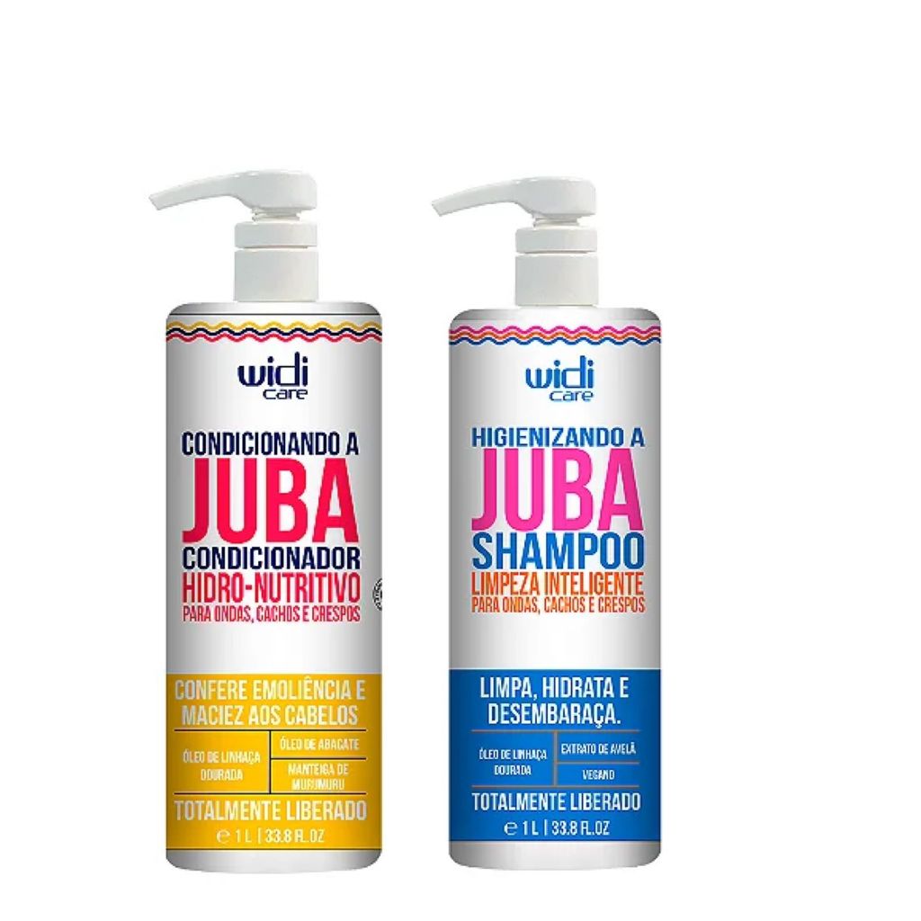 Kit Juba Higienizando Shampoo 1 Litro e Condicionador Hidro Nutritivo 1 ...