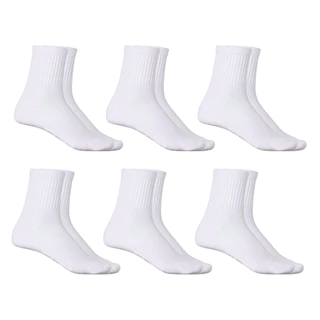 Kit 6 Pares Meia Branca Cano Alto Longo Original Masculina Algodão Meias Médio Unissex Masculino Sport Confortável Esportiva Adulto Tamanhos Grandes