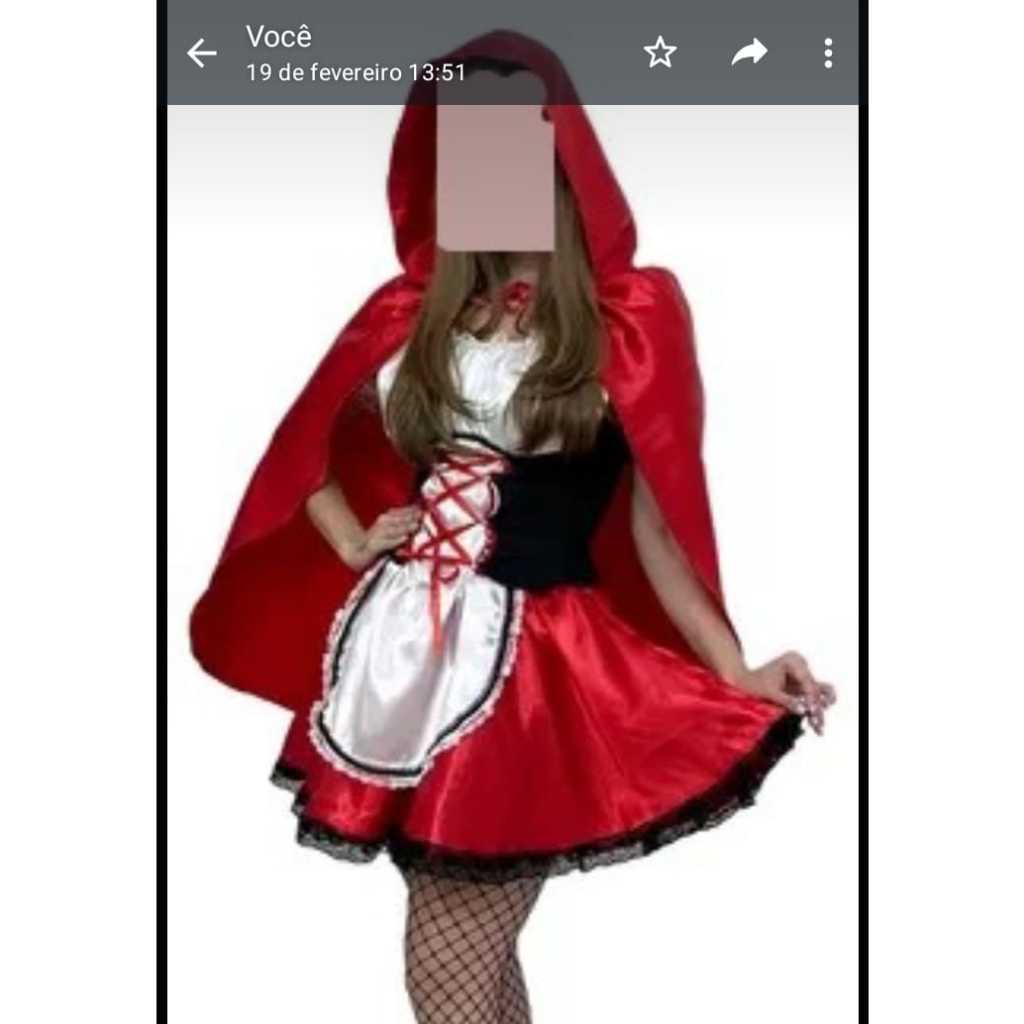 Fantasia chapeuzinho Vermelho Adulto ( Completa Conforme a Foto)