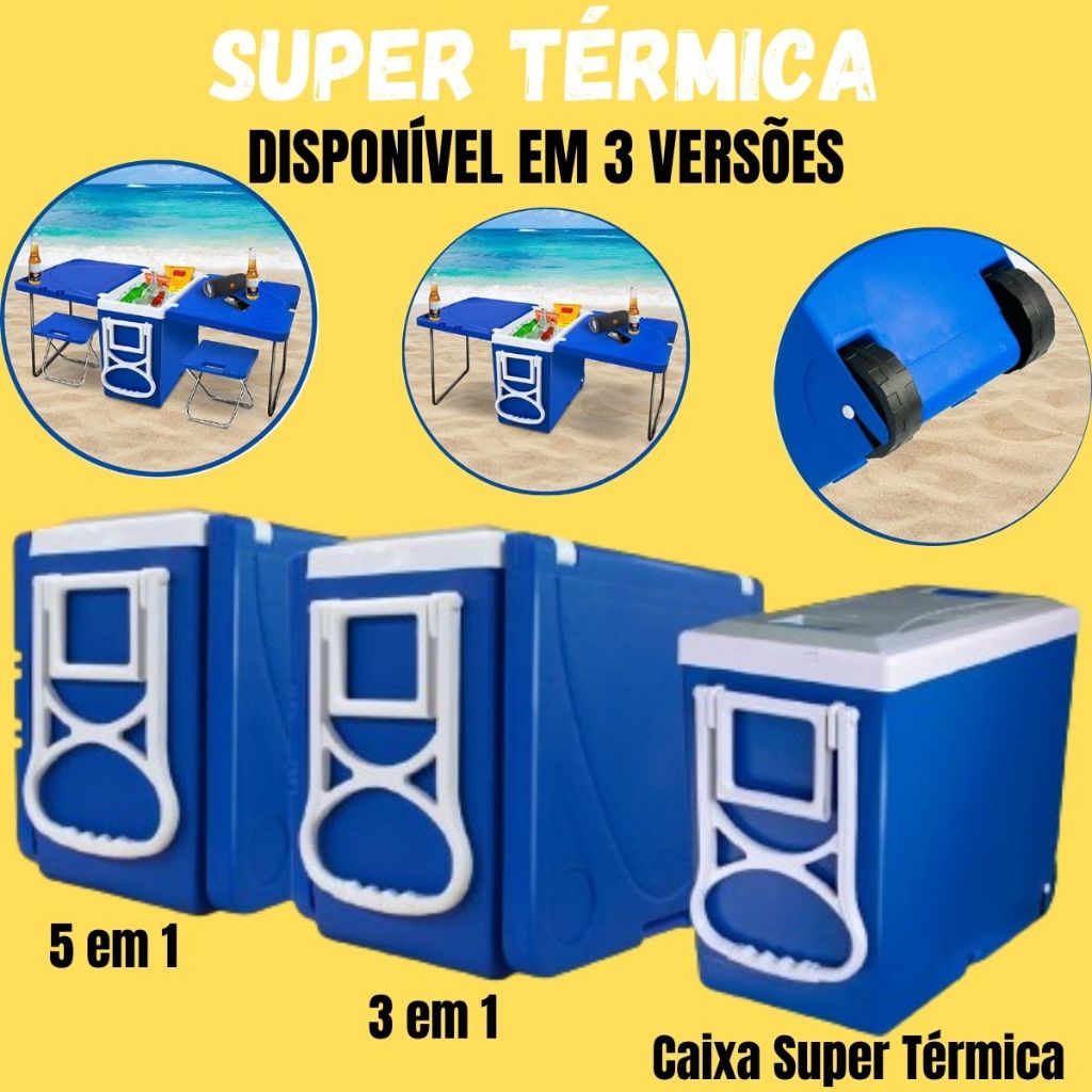 super caixa térmica cooler multifuncional 5 em 1