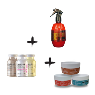 Kit 3 Ampolas + Kit Cronograma capilar + Leave-in protetor termico