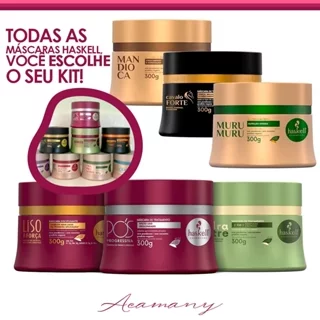 Kit Cronograma Capilar Haskell 300g - Escolha 3 Máscaras Haskell