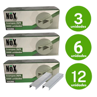 KIT Grampos Para Grampeador 3/6/12 Tamanho 26/6 Galvanizados NOX