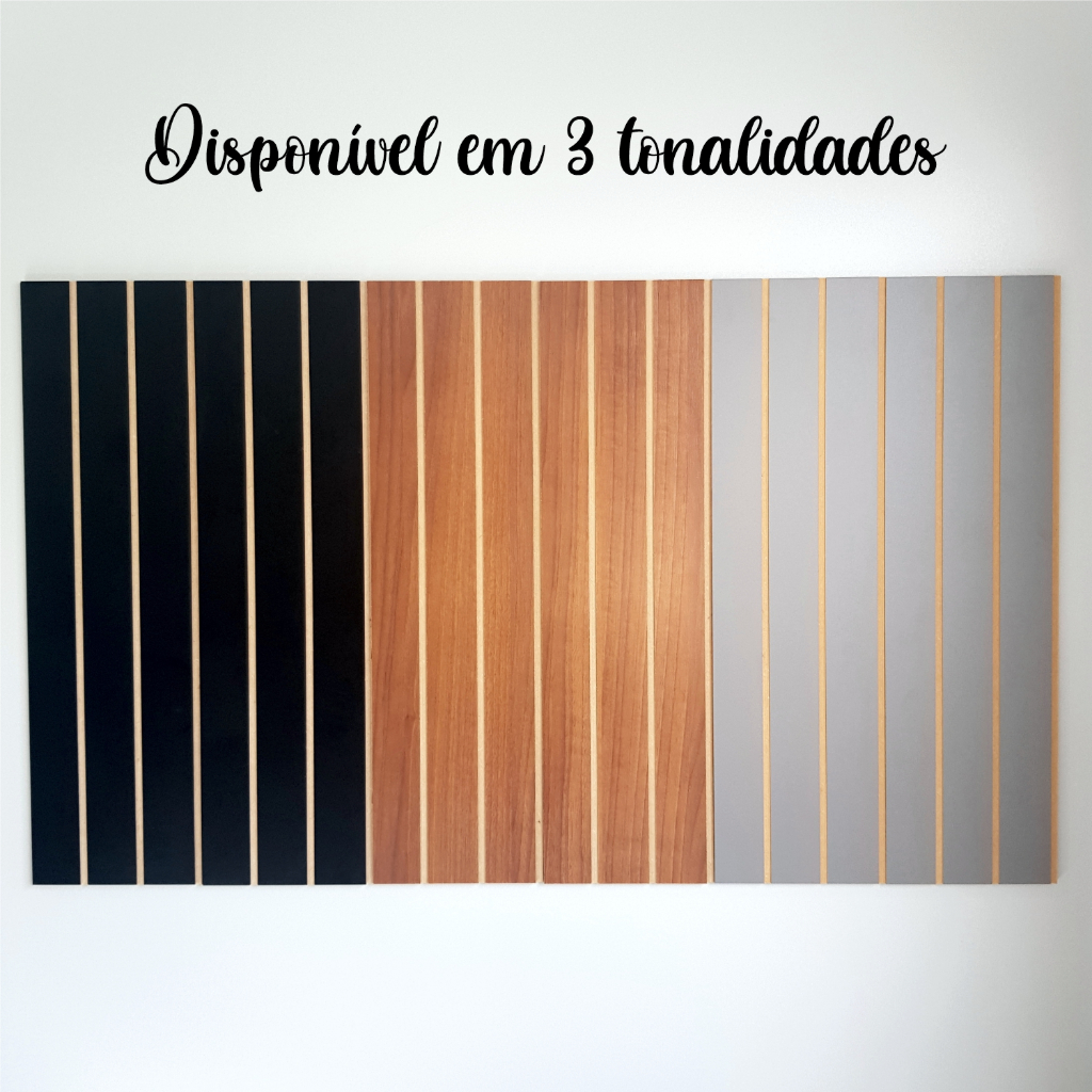 Revestimento Ripado Painel Placa Decorativa - MDF 53x15cm - KIT com 12 ...