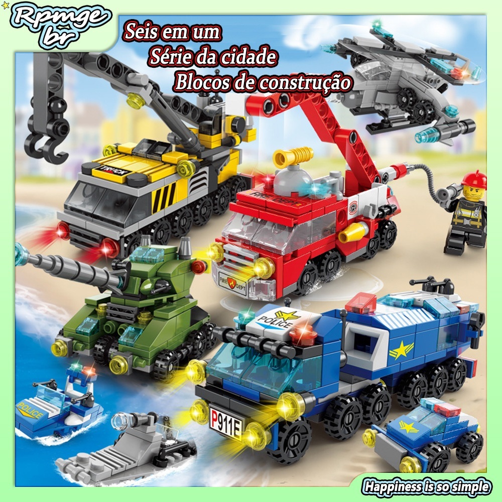 Blocos de Montar -Brinquedos Educativos city 3D Blocos de construção 147 PCs Tijolos Para Crianças-6 e m 1 vc - Quebra Cabeça Infantil