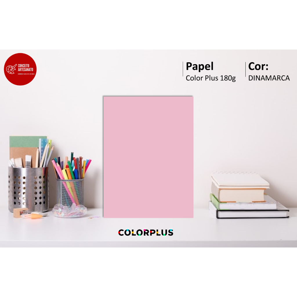Papel Color Plus Dinamarca (Rosa) 180g - A4 - 10 folhas | Shopee Brasil