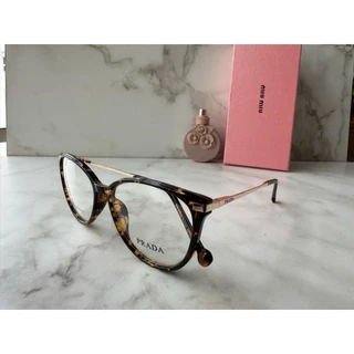 Óculos feminino Prada, armações quadrada haste de mental para grau #210224