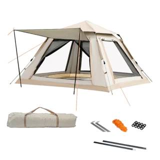 Barraca De Acampamento Camping Dobrável Automática 3-4 pessoas Com Tela Toldo Portátil Material Impermeável em Oferta na Shopee