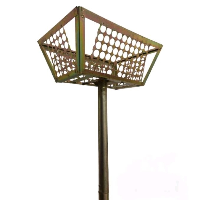 Lixeira De Rua Ferro Galvenizado Calçada E Passeio 1,40m