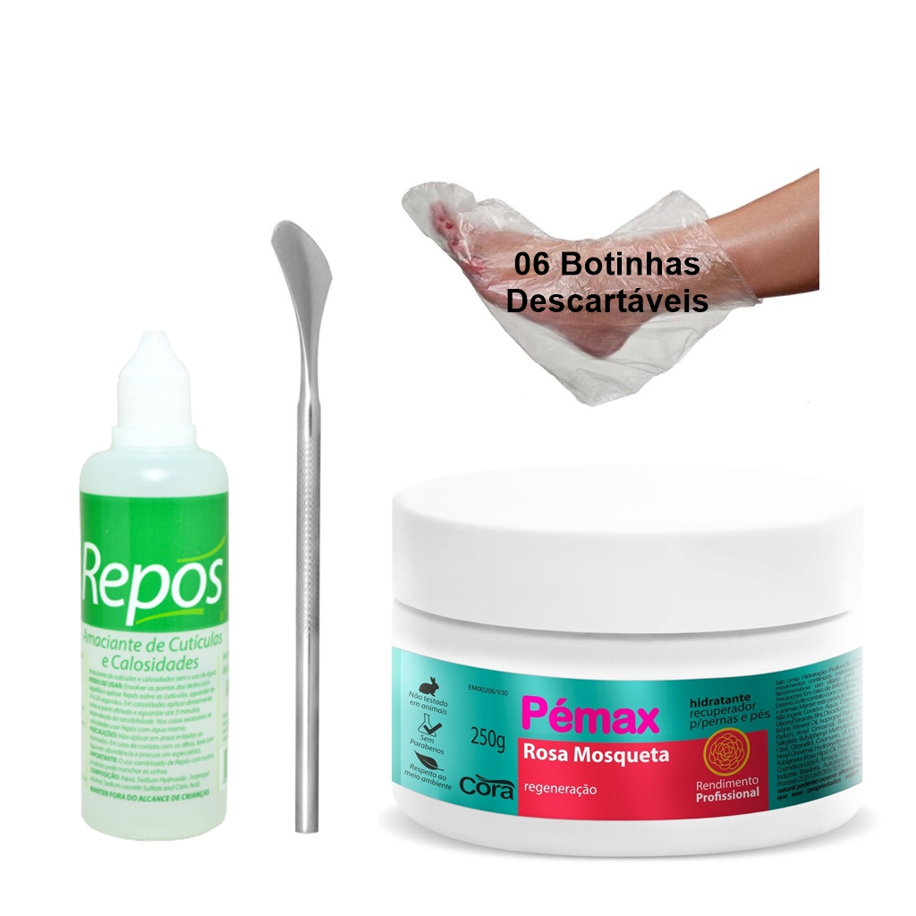 Amaciante de Cutículas 120ml Repos + Espátula 222 + 06 Botinhas ...