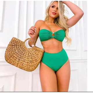 Biquíni tomara que caia hot pant