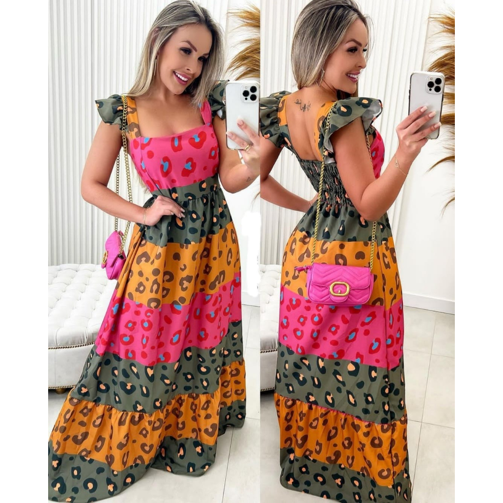 Vestido Longo de Onça na Black Friday 2025 | BuscaProdutos