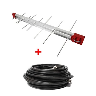 Antena Tv Digital log 16 elementos 4K Externa UHF Digital com Cabo 10mts