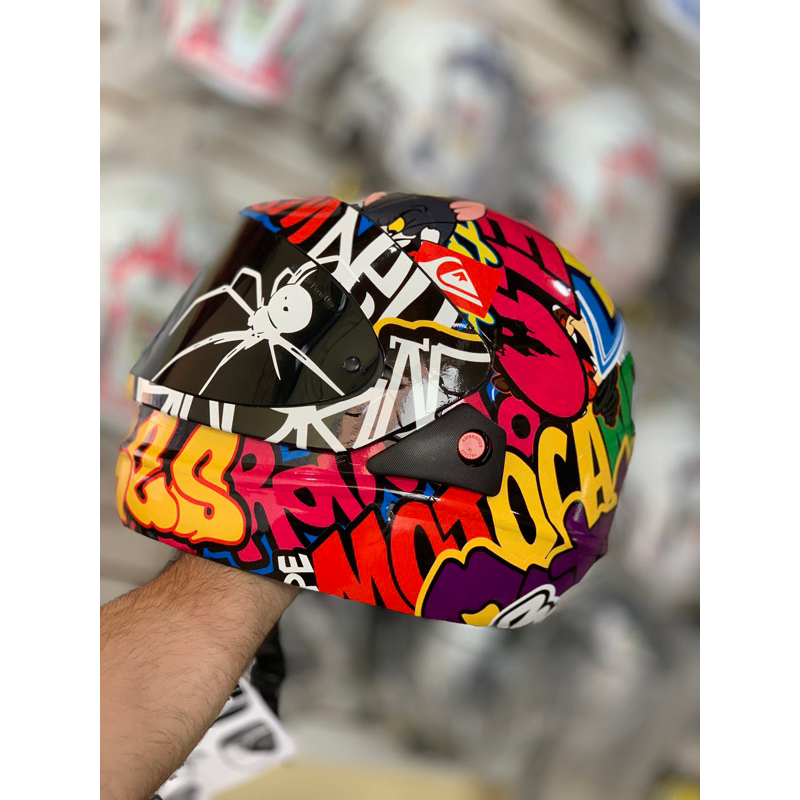 Capacete San marino Original Adesivado . Plotado | Shopee Brasil