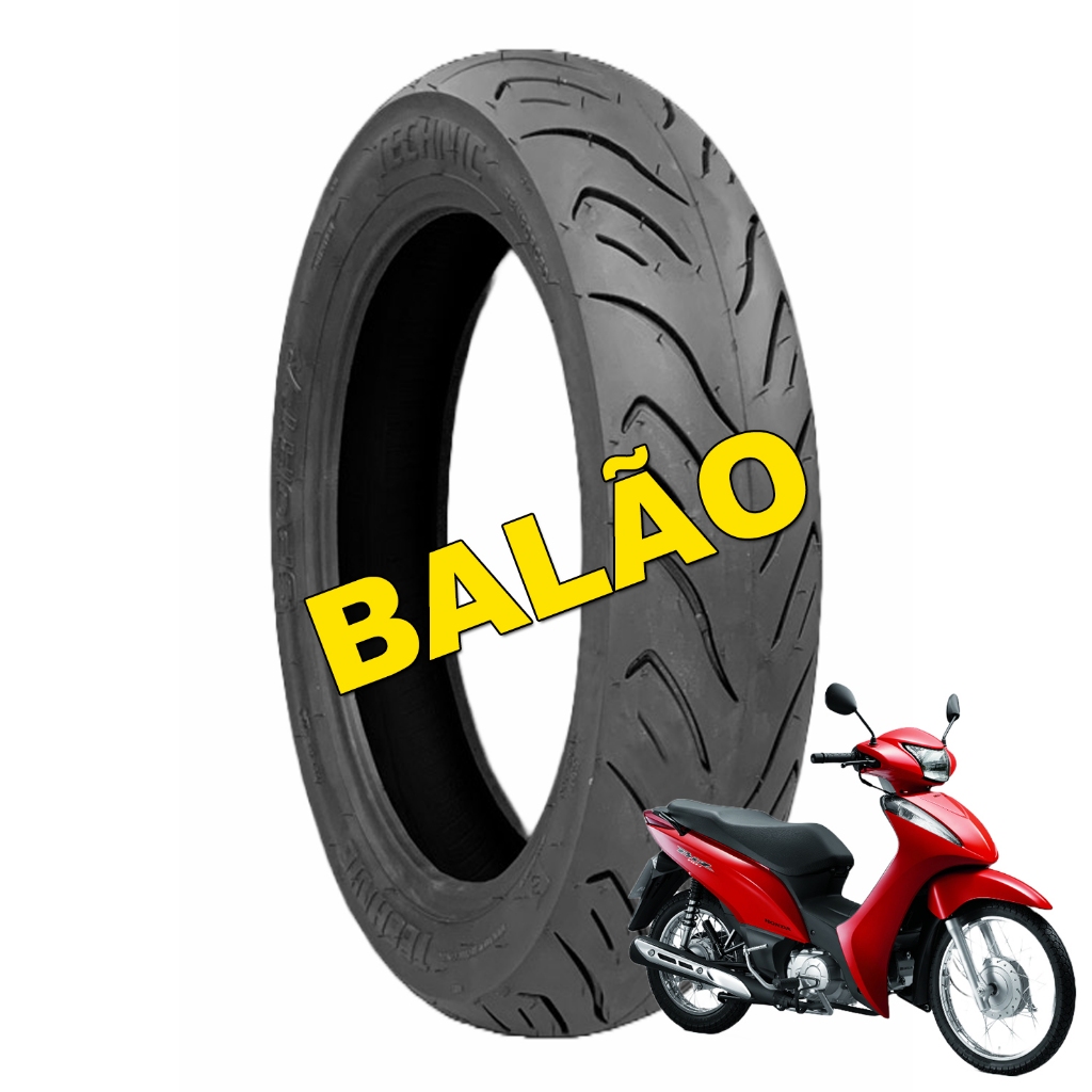 Pneu Traseiro Tipo Balão Mais Largo 110/80-14 S/cam Biz 125 Pop 100 ...
