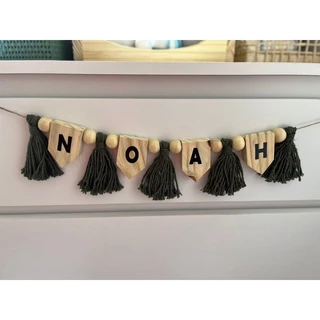Porta Maternidade em macramê personalizado com nome do bebê