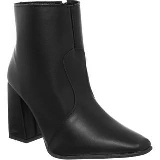 Bota Coturno Feminina Bico Quadrado Stessy Shoes Confortável