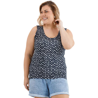 Blusa Regata Plus Size Feminina Alça Tampa Sutiã Confort Casual Moda Básica Primavera Verão 3059A