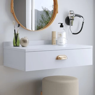 Penteadeira Gloss Suapensa 1 Gaveta com Puxador Concha Para Quarto-4 Cores