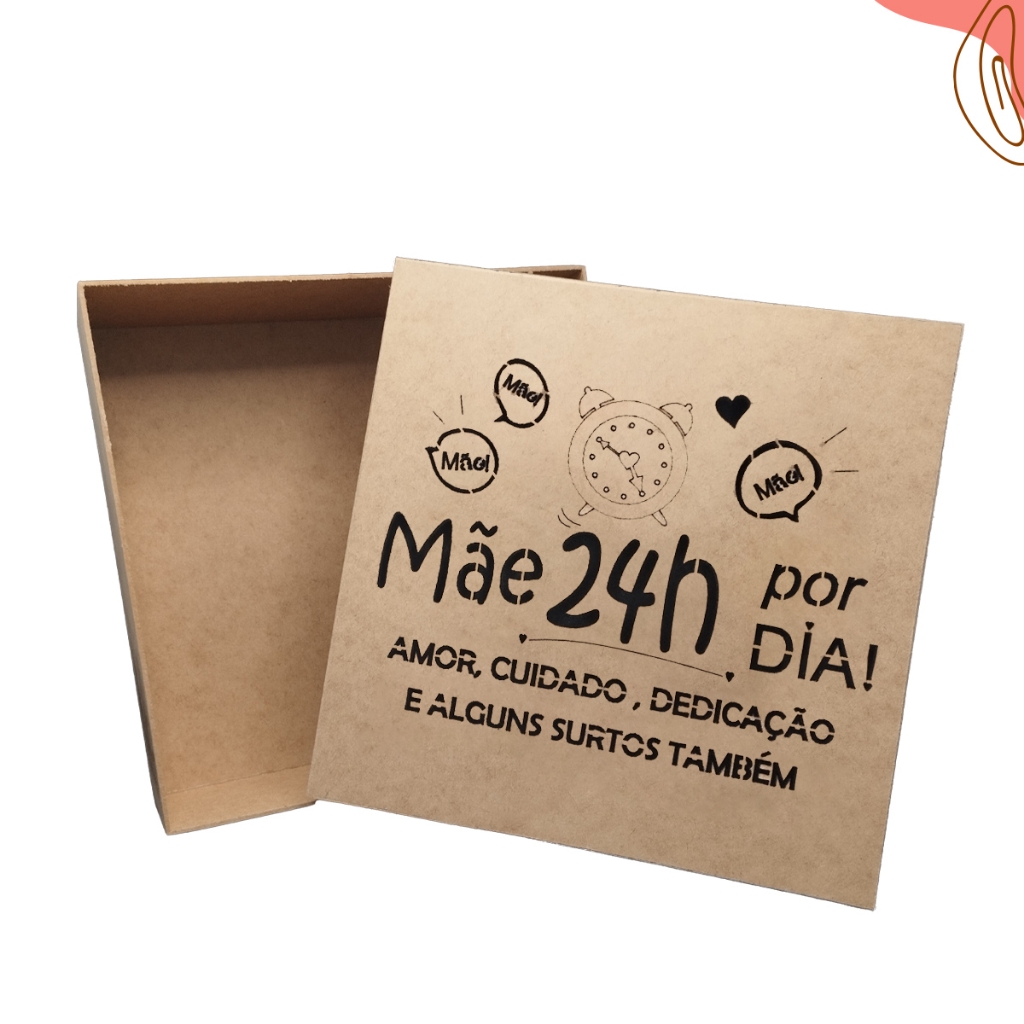 Caixa Presente Para Mãe Datas Especiais em MDF 20x20x10 Diversos Modelos Criativos Dia das Mães em Oferta na Shopee