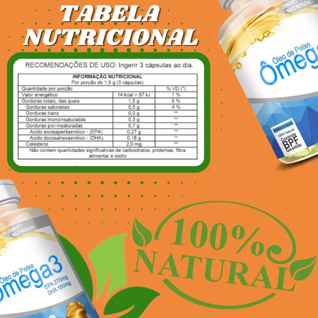 Ômega 3 Óleo de Peixe 1000mg