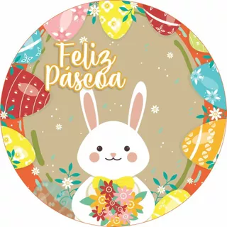 Painel Lona Redondo de Tema Pascoa