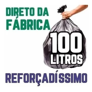 Saco De Lixo Preto 100L Reforçado Pacote com 100 Unidades