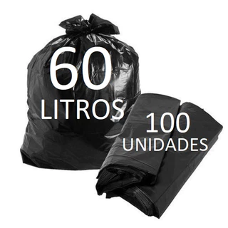 Saco de Lixo 60L Pacote com 100 Unidades - Direto da fabrica