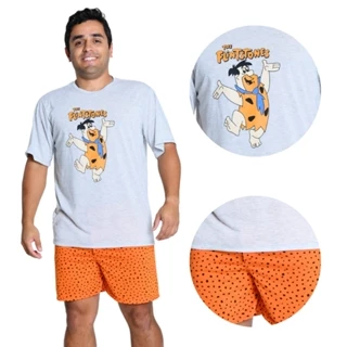 Pijama Masculino Verão Manga Curta e Short Curto Estampado Promoção em Oferta na Shopee