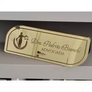 Placa Identificação Destaq de Mesa p Profissão Direito Advogada Advogado Juiz Juiza 20cm com Nome Personalizado