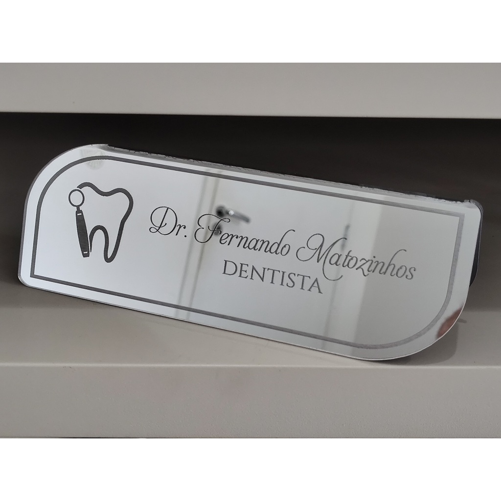 Placa Identificação Destaq de Mesa p Profissão Dentista Odontologia ...