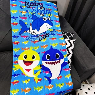 Toalha Infantil Banho Praia Algodão Grande Azul Baby Shark em Oferta na Shopee