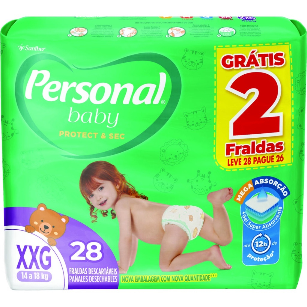 Fralda Personal Baby Protect e Soft Mega Absorção M 90un em Promoção na  Americanas