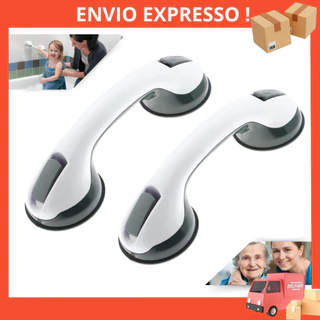 Kit 2 Barras De Apoio Portatil Banheiro Para Idosos Deficientes Com Ventosa Forte
