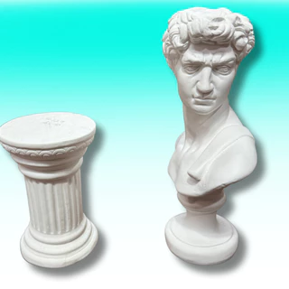 Kit Escultura Decorativa Deusa + Coluna de Gesso | Estátuas de Deuses da Mitologia | Estatua Decorativas